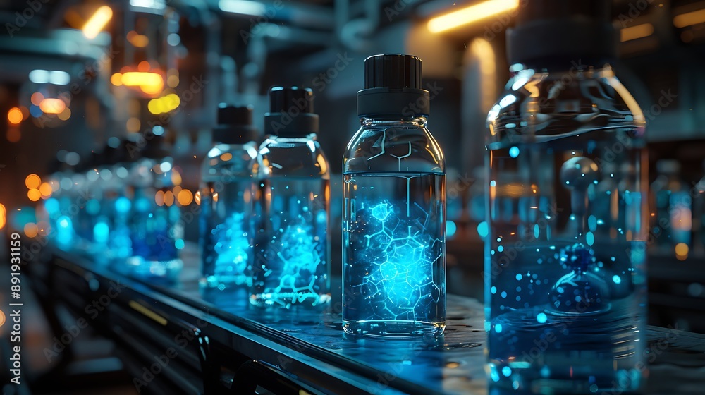 Hyper realistic chemical experiment in a futuristic lab showcasing the reaction of organic compounds Hyper realistic chemical experiment in a futuristic lab showcasing the reaction of organic compounds