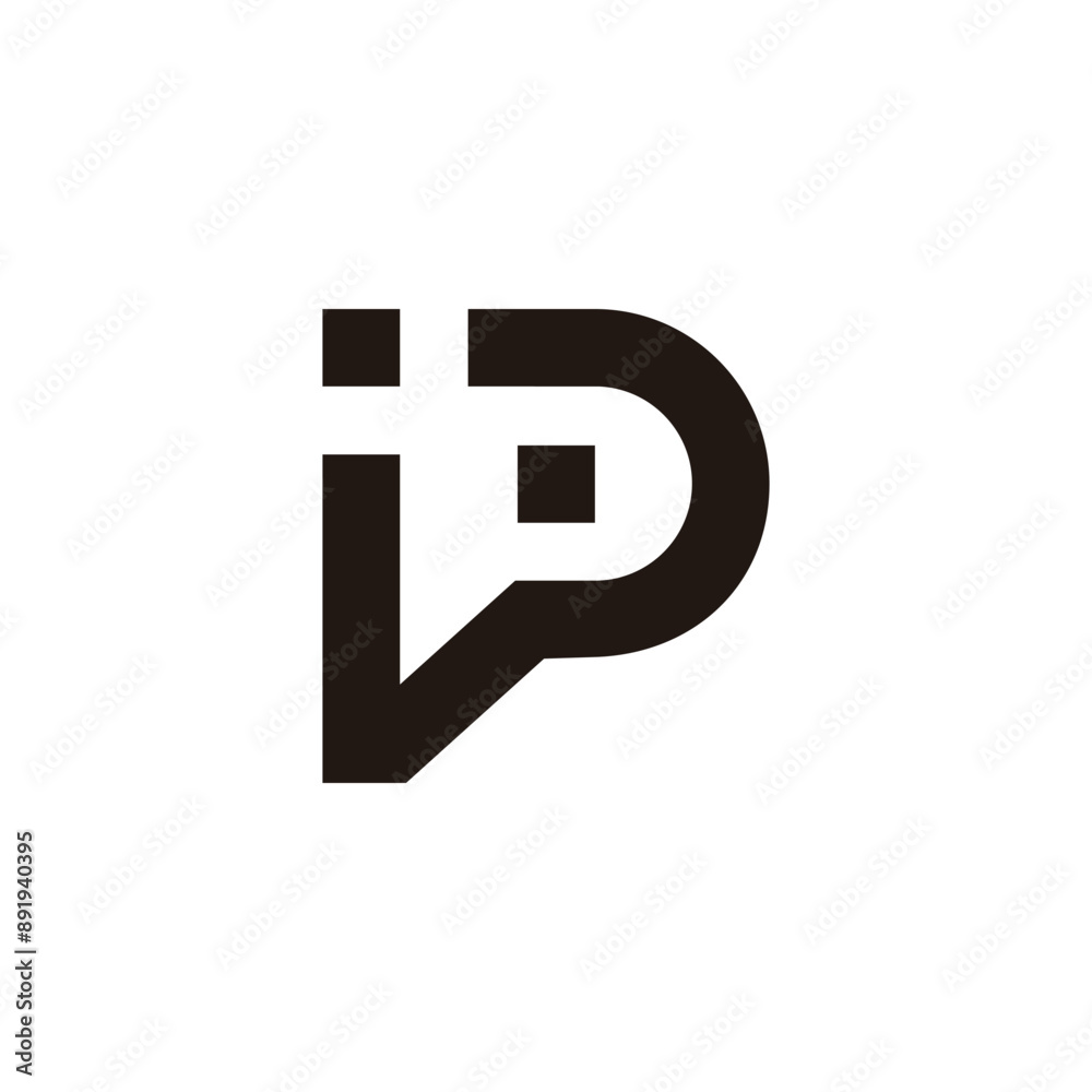 letter ip dots simple lines geometric logo vector letter ip dots simple lines geometric logo vector