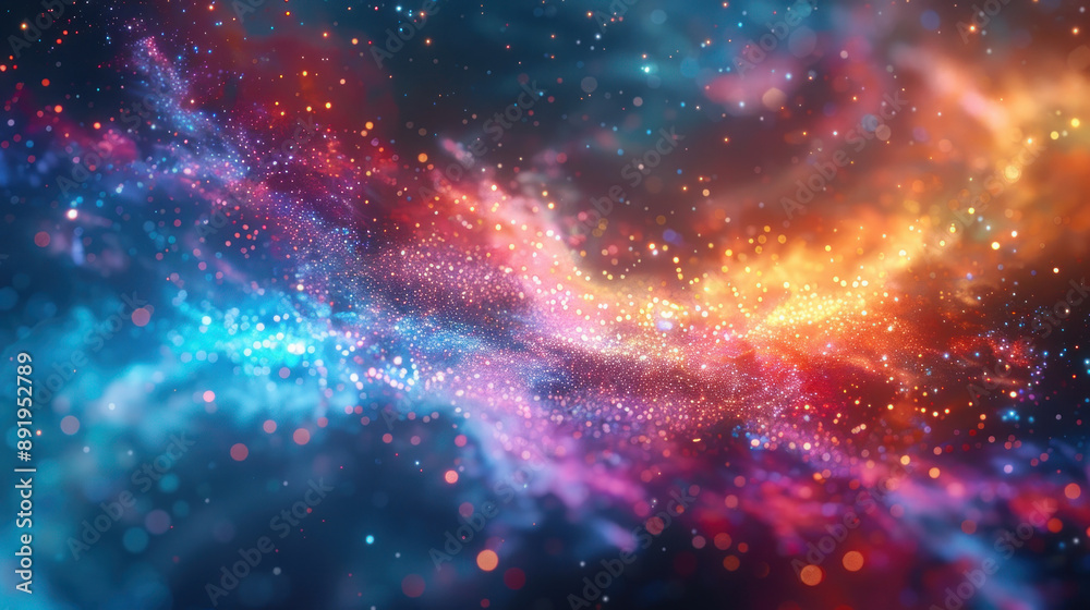A vibrant abstract 3D visualization featuring a burst of colorful clouds and particles, evoking rhythm and energy. A vibrant abstract 3D visualization featuring a burst of colorful clouds and particles, evoking rhythm and energy.