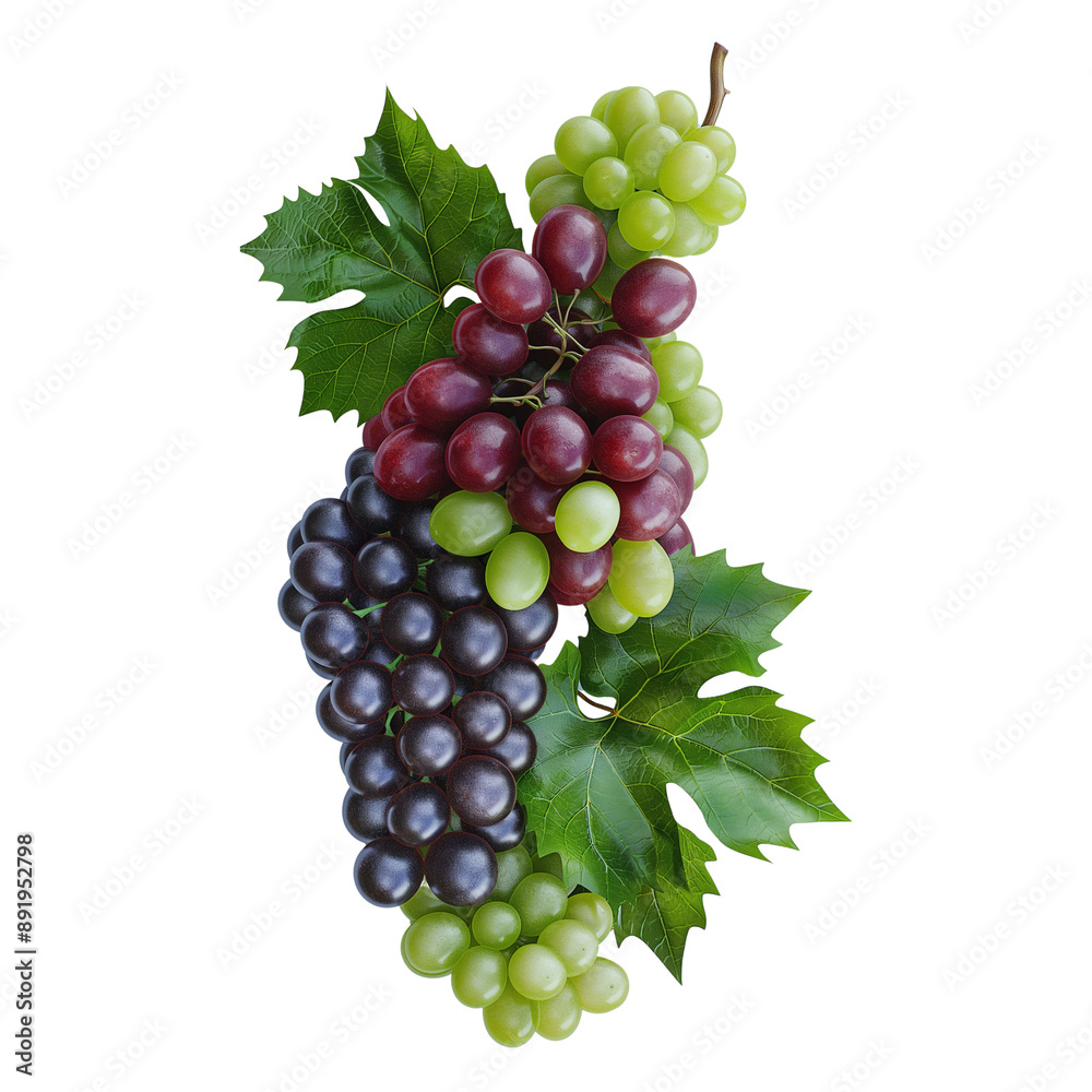 Fototapeta premium A cluster of fresh, juicy blueberries scattered on a white background, showcasing their rich blue hues and natural beauty