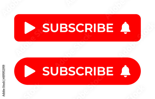 Subscribe button icon in flat style. Subscription sign symbol