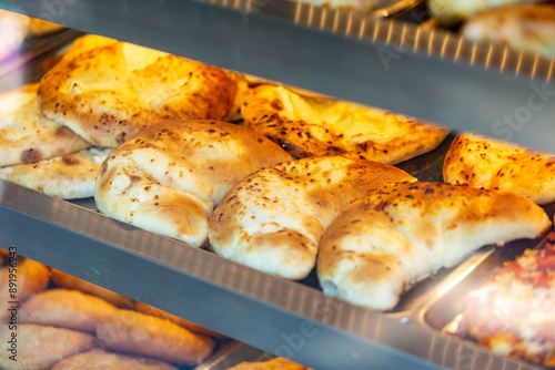 Types of Georgian khachapuri sold at a traditional pastry shop in Tbilisi