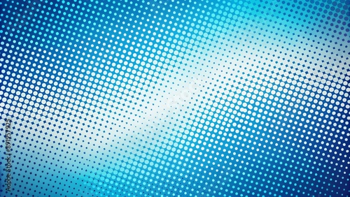 Vibrant white and blue gradient grunge texture background featuring small dots in a halftone pattern with a sporty pop art flair.