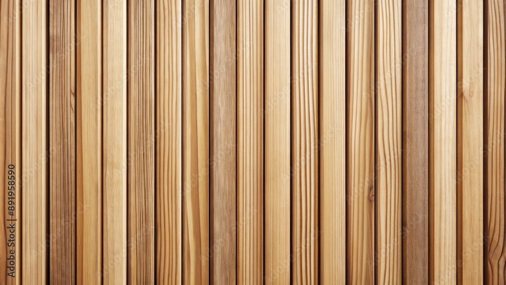 Natural wooden slats vertical texture for interior design and architectural visualization, featuring subtle wood grain pattern and warm earthy tones.