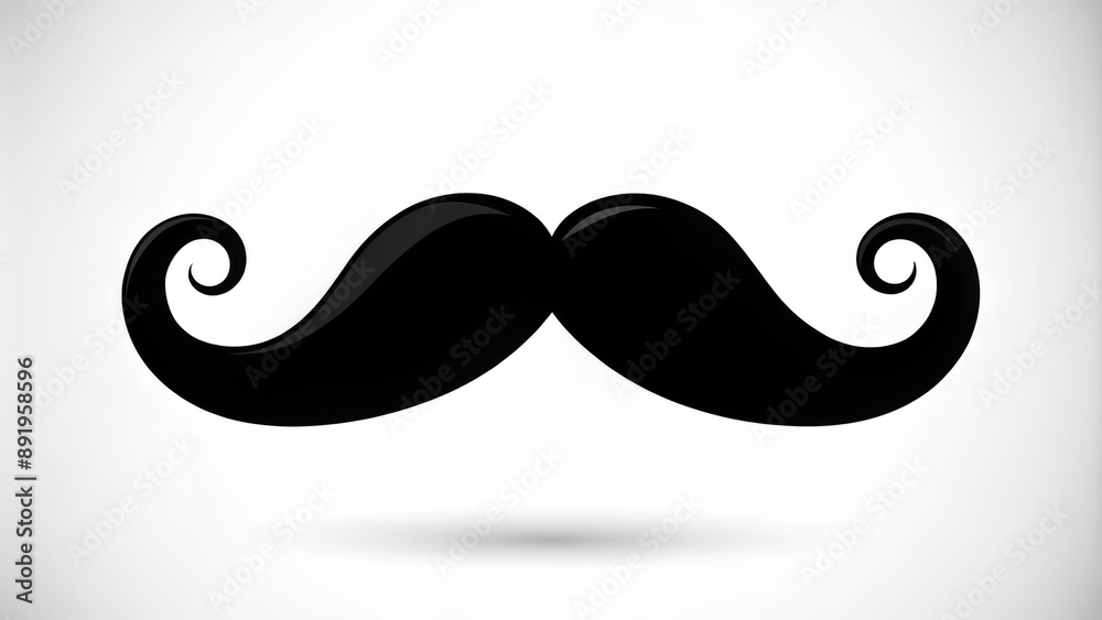 A stylized, curly, black moustache icon with a subtle smile, isolated on a clean white background, symbolizing masculinity and elegance. A stylized, curly, black moustache icon with a subtle smile, isolated on a clean white background, symbolizing masculinity and elegance.