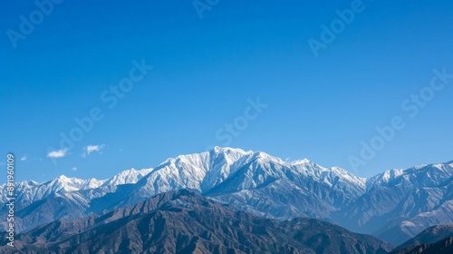 Wallpaper Mural Snow-capped mountains under a clear blue sky Torontodigital.ca