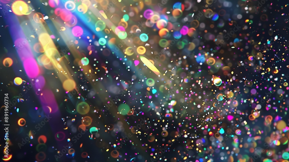 A dazzling array of abstract, glowing particles radiating multicolored light, creating a mesmerizing visual effect that evokes feelings of wonder and enchantment, reminiscent of a festive celebration A dazzling array of abstract, glowing particles radiating multicolored light, creating a mesmerizing visual effect that evokes feelings of wonder and enchantment, reminiscent of a festive celebration