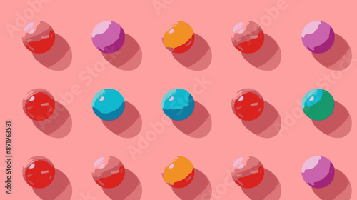 Rows of bubble gums. minimalistic vector. Illustrations