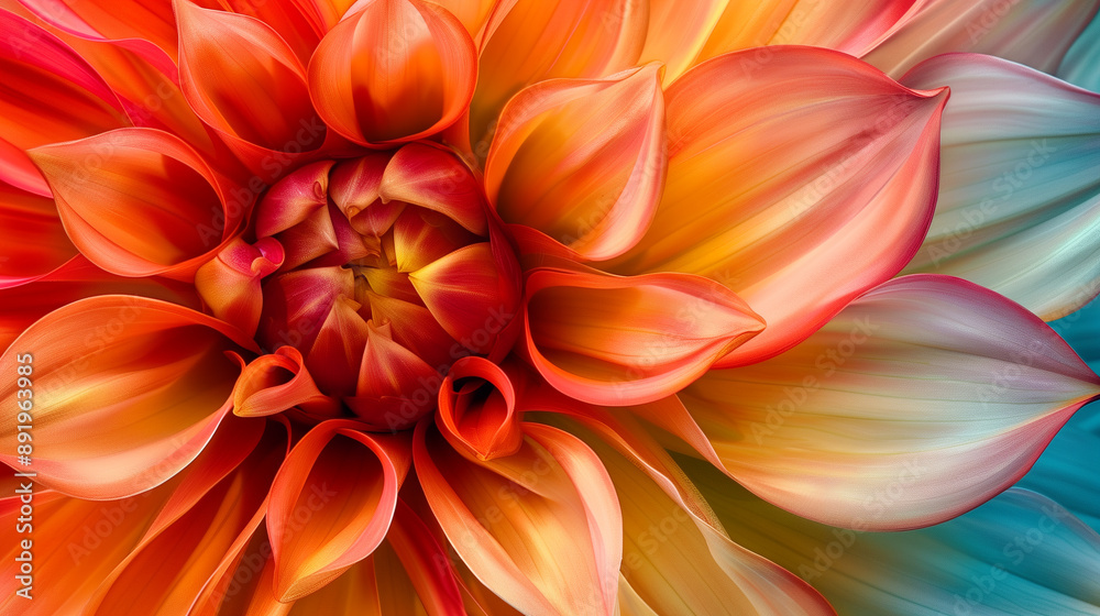 close up of a beautiful colorful flower, relaxing wallpaper, background 