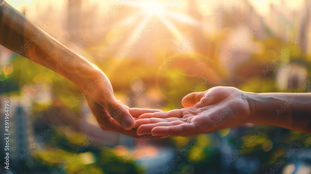 Helping hand for business and economy concept in the post-COVID-19 era. Helping hand for business and economy concept in the post-COVID-19 era.