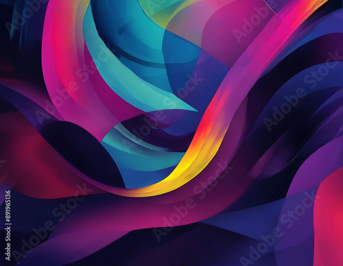 Abstract background featuring vibrant colors and wavy lines that create a dynamic and energetic visual effect. 