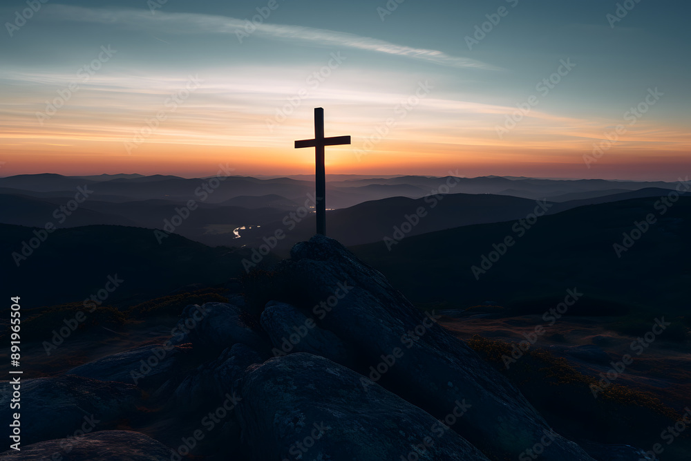 cross on a hill, cross on a hill, religious cross, christianity cross on a hill, cross on a hill, religious cross, christianity