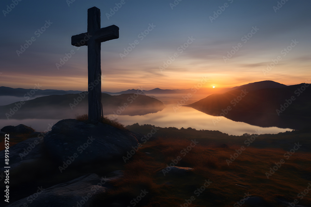 cross on a hill, cross on a hill, religious cross, christianity cross on a hill, cross on a hill, religious cross, christianity