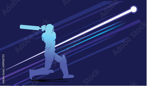 Attractive editable vector cricket batter in action design great for your design resources print and other	