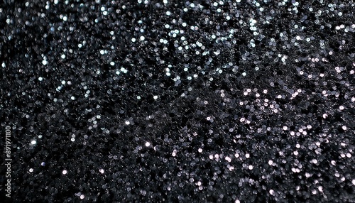 黒色のラメ・グリッターの背景画像（A background image of black glitter.） 