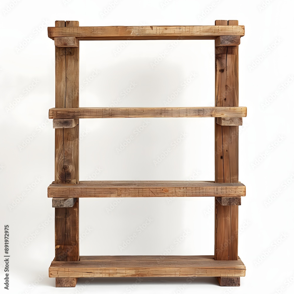 13. **A rustic wooden bookshelf with open shelves and a natural finish, standing out against a white background.** 13. **A rustic wooden bookshelf with open shelves and a natural finish, standing out against a white background.**