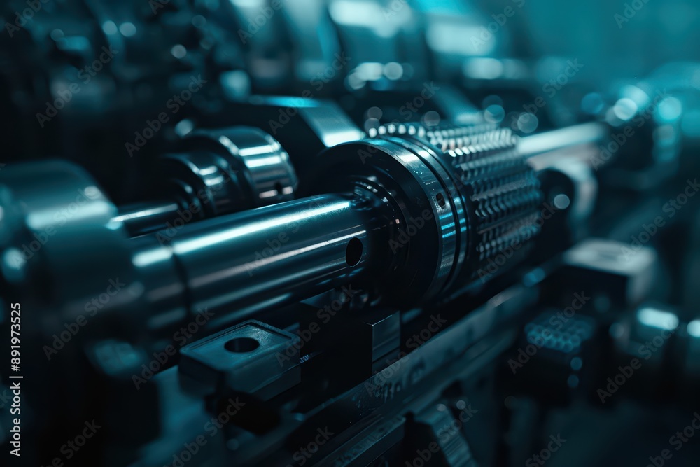 Naklejka premium A lathe is captured in an ultramodern, supernatural scene, with copy space awaiting your distinctive wording