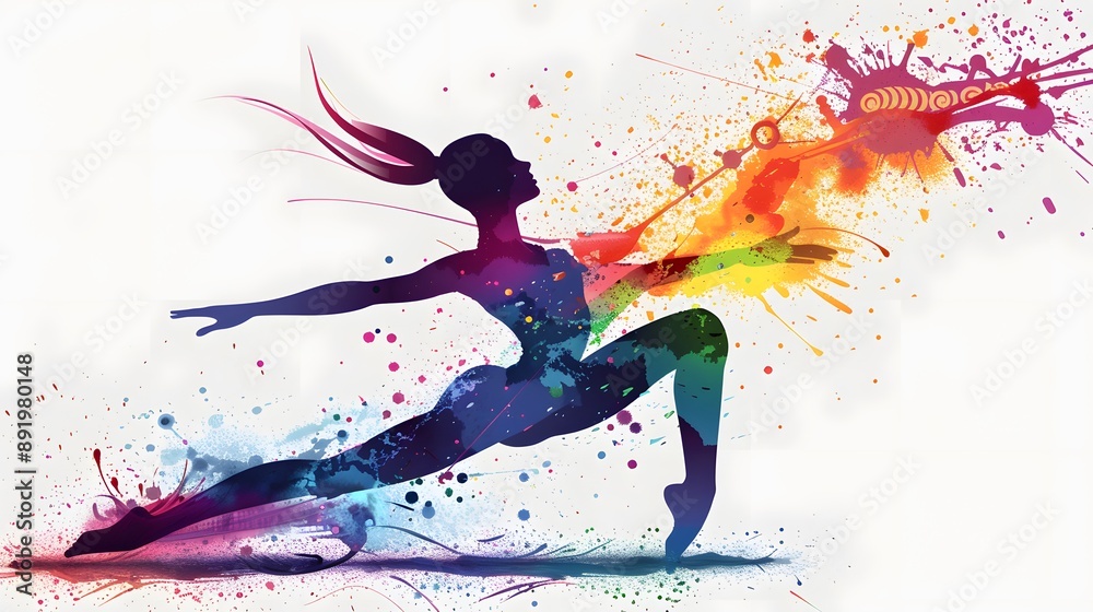 Creative silhouette of gymnastic girl. Art gymnastics vector. Creative silhouette of gymnastic girl. Art gymnastics vector.