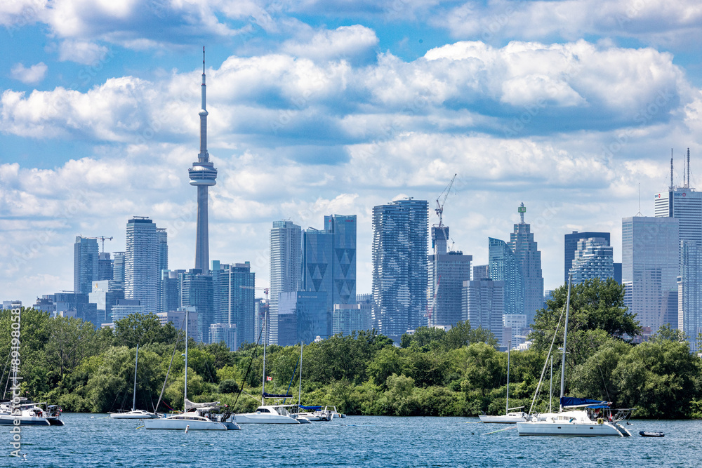 Toronto Canada July 20 2024 Sailboats Moored In Lake Ontario Off toronto-canada-july-20-2024-sailboats-moored-in-lake-ontario-off