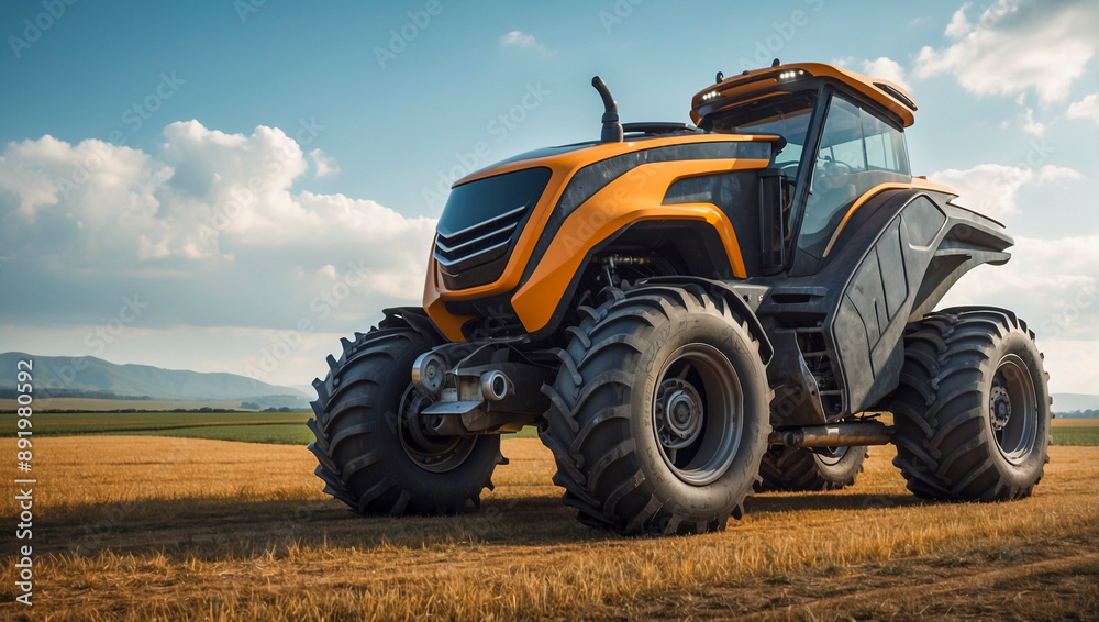 Obraz premium Futuristic farm tractor concept