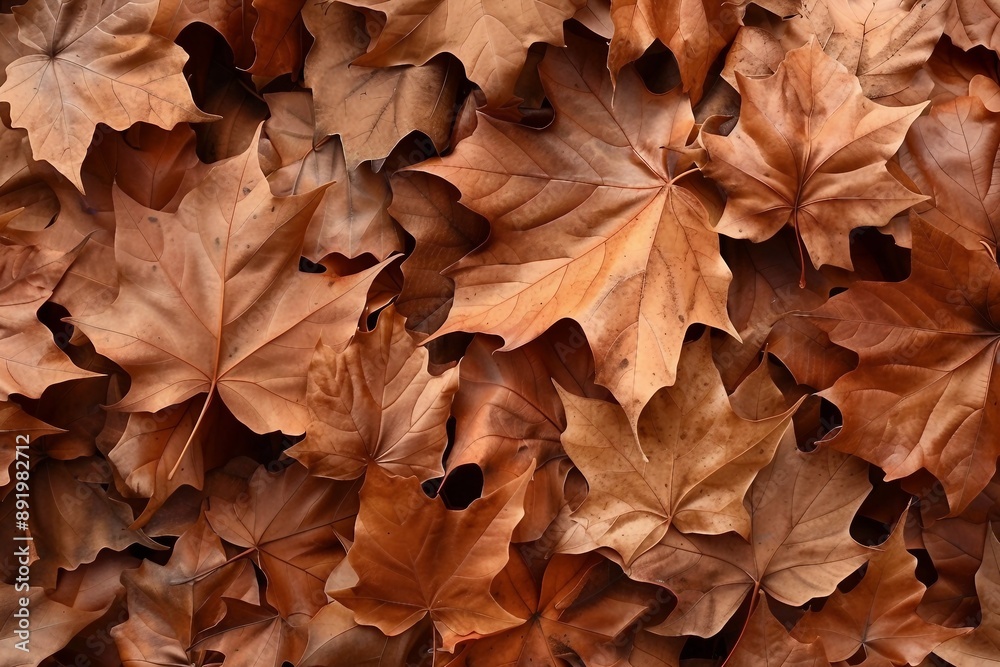 Brown detailed autumnal background of group of dried platanus leaves. Top view Brown detailed autumnal background of group of dried platanus leaves. Top view
