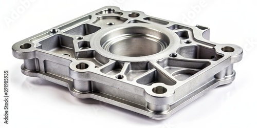 Aluminium die casting part with intricate details, industrial, manufacturing, aluminum, casting, metalwork