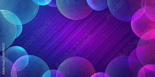 Wallpaper Mural Purple blue rounded linear abstract pattern isolated element decor, rounded, abstract, isolated, pattern, purple Torontodigital.ca
