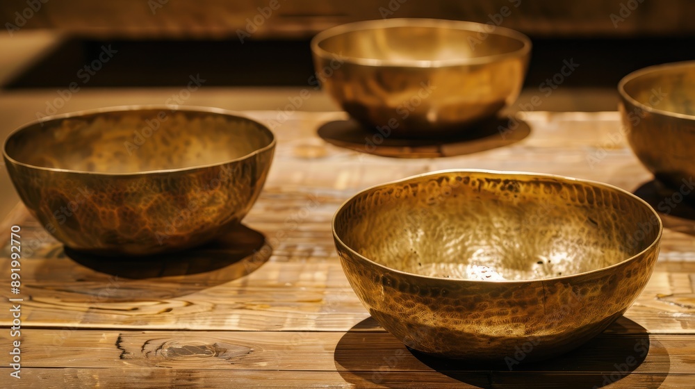 Bronze bowls instruments for meditation relaxation and spiritual healing