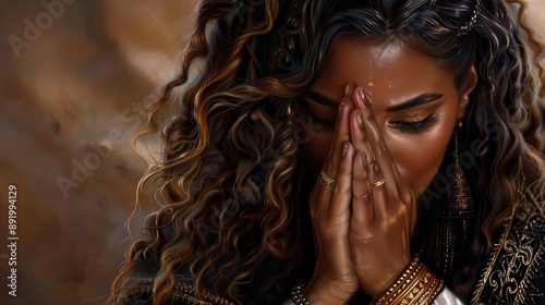 black woman praying