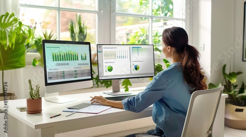 woman working at home