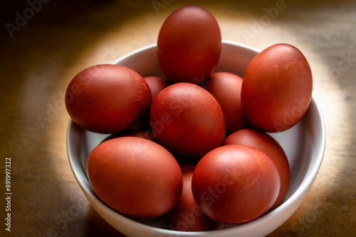 easter eggs in a bowl