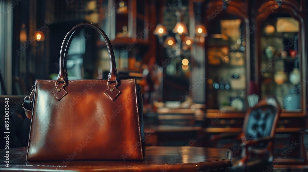 High quality leather bag elegantly displayed High quality leather bag elegantly displayed