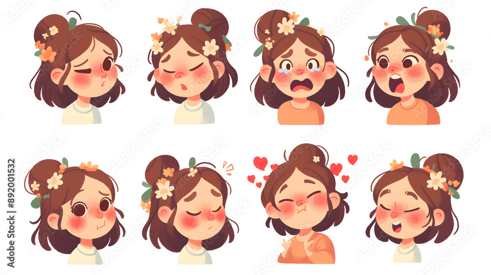 Funny cartoon people with wacky expressions, perfect for avatars and icons Funny cartoon people with wacky expressions, perfect for avatars and icons