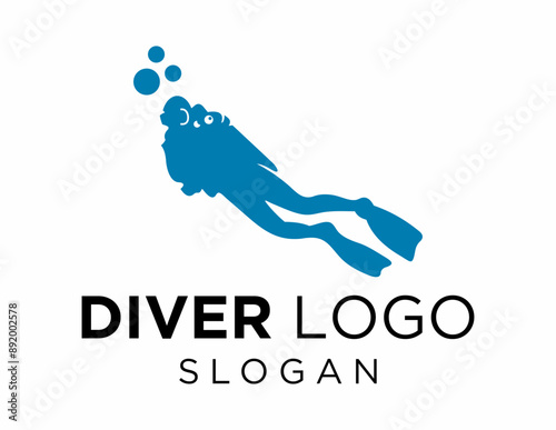 Logo about Diver created using the CorelDraw application. on a white background.