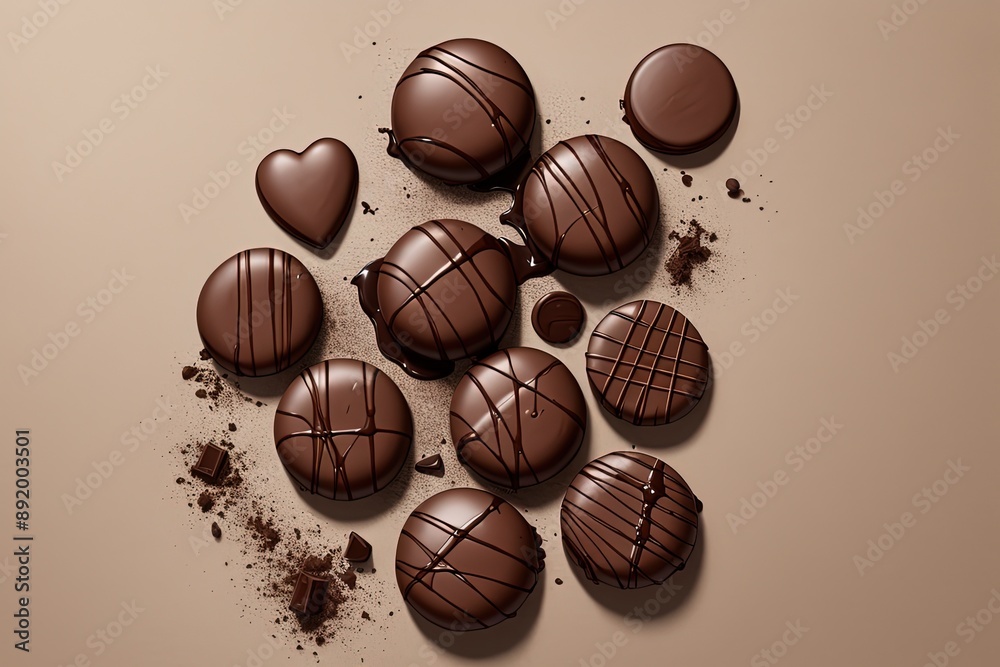 Fototapeta premium Assorted Chocolate Pieces