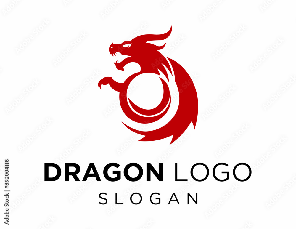 Logo about Dragon created using the CorelDraw application. on a white background. Logo about Dragon created using the CorelDraw application. on a white background.