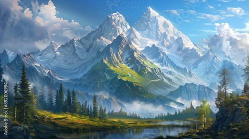 beautiful mountains landscape wallpaper