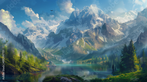 beautiful mountains landscape wallpaper