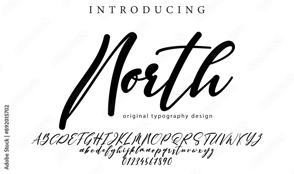 North Font Stylish brush painted an uppercase vector letters, alphabet, typeface North Font Stylish brush painted an uppercase vector letters, alphabet, typeface
