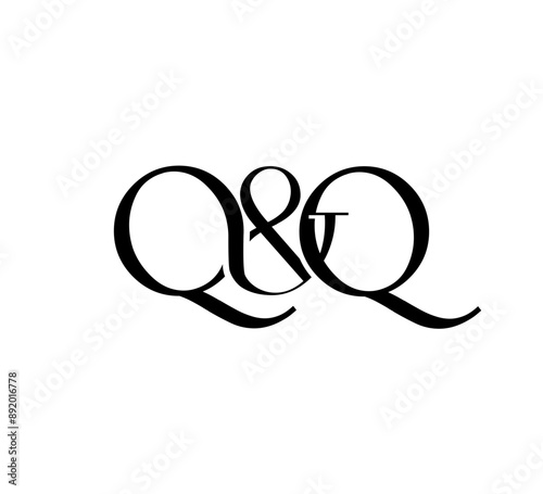 Initial Letter Logo. Ampersand Symbol. Logotype design. Simple Luxury Black Flat Vector QQ