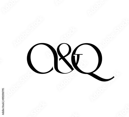 Initial Letter Logo. Ampersand Symbol. Logotype design. Simple Luxury Black Flat Vector QQ