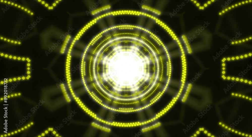 Motion graphic : Disco kaleidoscopes background with colorful lines and geometric shapes, Disco TV show