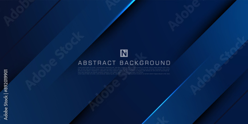 Abstract dark blue gradient background with futuristic overlap design. Blue background with shadows. Abstract background texture design, poster, banner blue background. Eps10 Vector