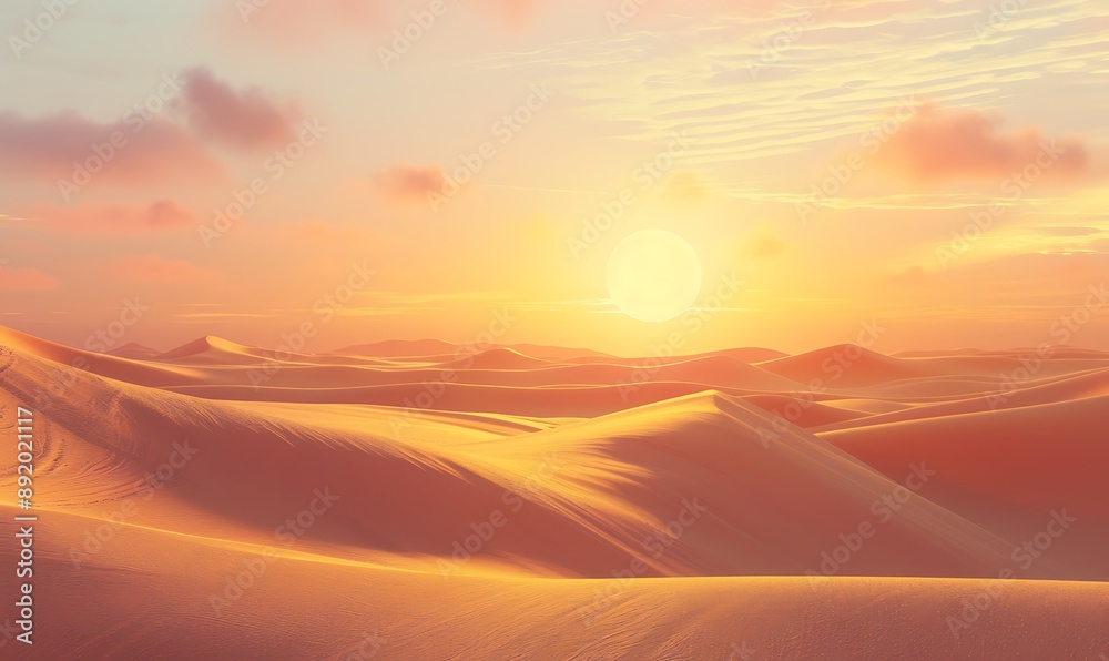 Sunset over the Desert Dunes Sunset over the Desert Dunes
