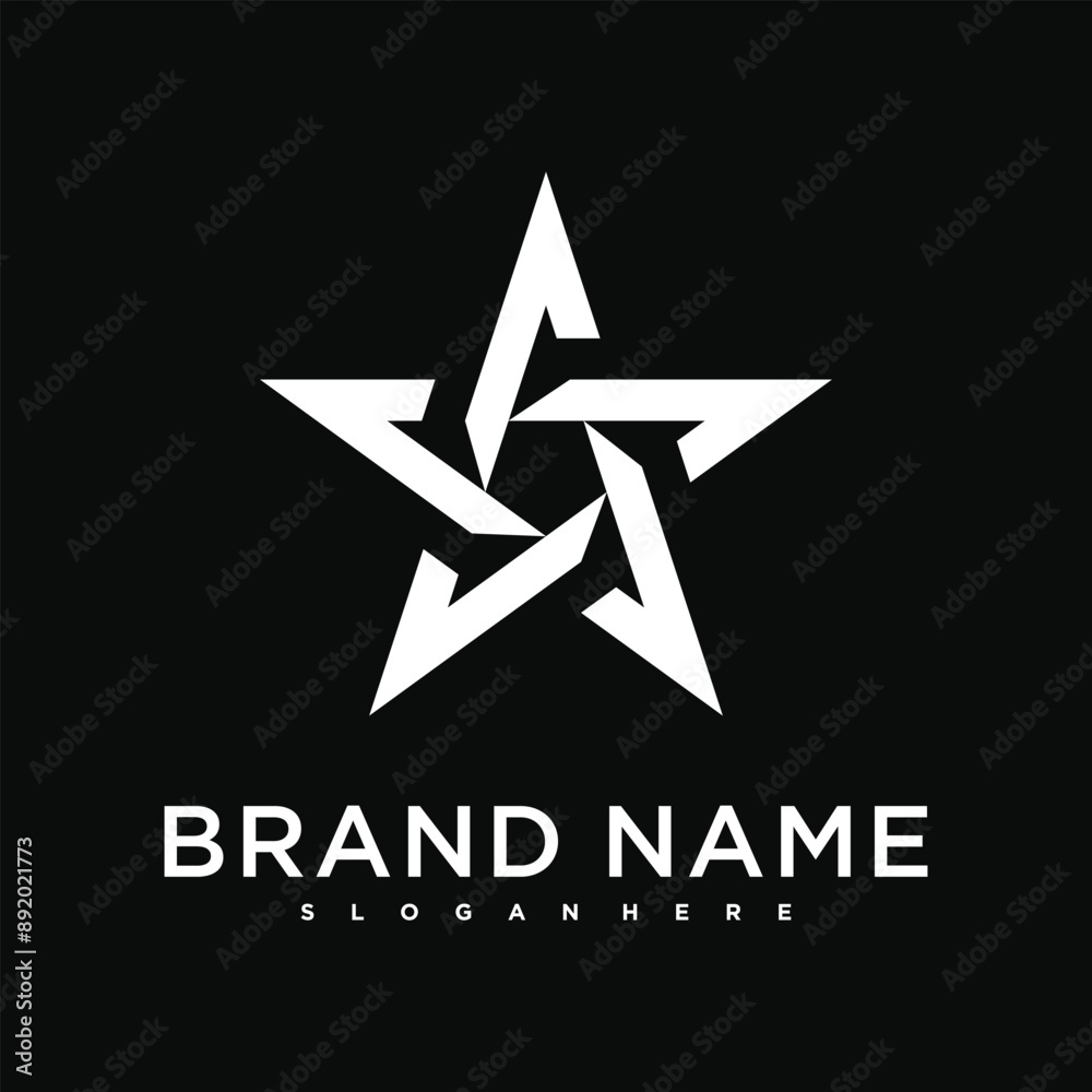 Obraz premium Abstract creative star logo design. Premium Vector
