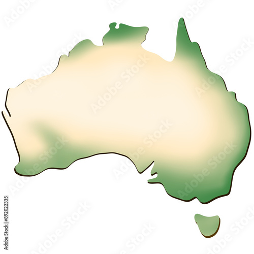 Australian Map 3d simple photo