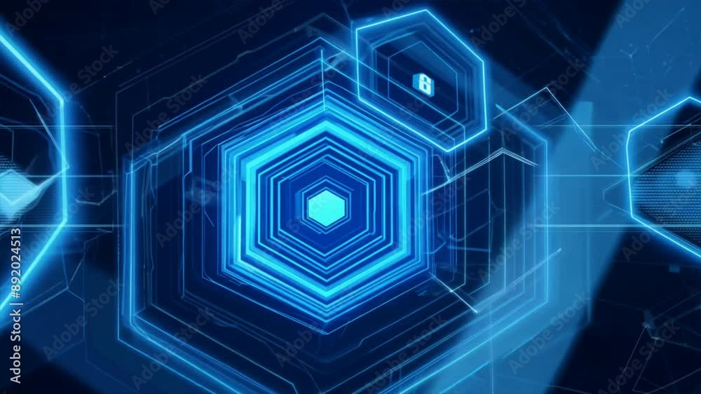 abstract blue technology hexagonal background