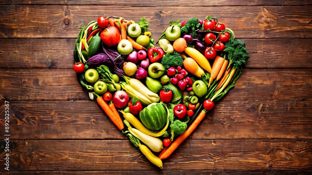 a heart shaped arrangement of fruits and vegetables, a heart shaped arrangement of fruits and vegetables,