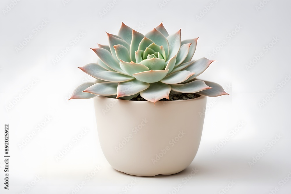 Ghost echeveria plant in pot plain background, AI generated Ghost echeveria plant in pot plain background, AI generated