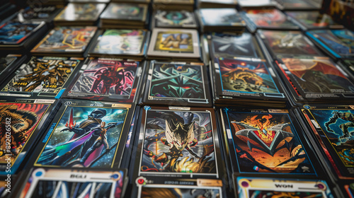 A large collection of cards from the popular YU-GI-OH card game 